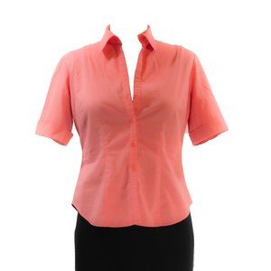 Ladies Salmon pink button down shirt